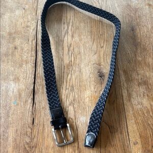 Tommy Bahama Men's Braided Stretch Belt w/Leather Details/ Silver Buckle